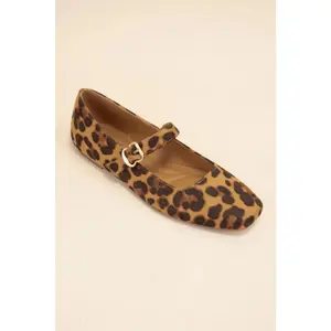 Buckled Strap Square Toe Mary Jane Flats – Classic Everyday Shoe
