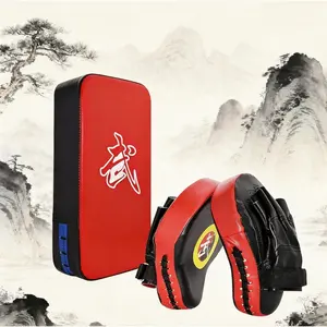 Premium Curved Leather Taekwondo Kick Shield Strike Pads for Martial Arts Training Muay Thai MMA Karate Kickboxing Equipment with Durable Stitching