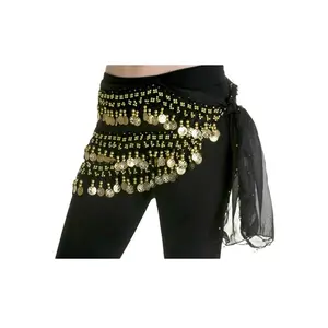 Black Chiffon Belly Dancing Hip Scarf