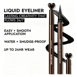 Black Waterproof Film-Forming Liquid Eyeliner Pen - Lip Liner Compatible, Sweat-Proof, Smudge-Proof, Long-Lasting, All-Day Stay, Affordable for Novices, Free Shipping, Includes Makeup Brand Samples (Eyeliner & Lip Liner Category), Waterproof Eyeliner
