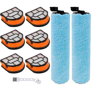 WD161 Roller Brush Filter Kit for  HydroVac MessMaster Vacuum AW261 WD160 WD261 Replacement Part, Compare to Part WDFF1& XSKBRSHRLKT200, 2 Brushroll & 6 hydrovac &  Filter, 8 Pack