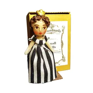 Two Inch Regency Doll with Black/ white Striped Dress