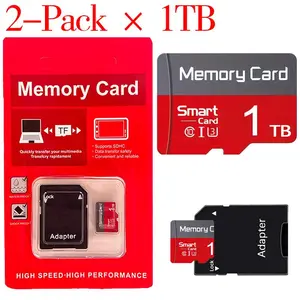 2-Pack × 1TBFlash memory cards - SD/TF cards for tablets/cameras/mobile phones, PSP games, PRO monitors, cars, PCS, mobile phones, headphones and speakers - Safely store your files!