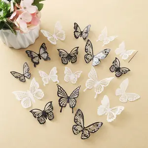 New Realistic Butterfly Wallpaper, Self-Adhesive 3D Effect Wall Decor Stickers for Living Room Bedroom, Party Decoration, Graduation, Back-To-School