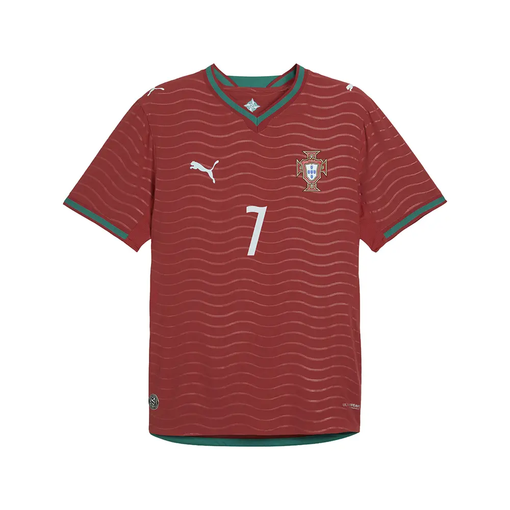PUMA Mens Portugal 2026 Home Ronaldo Crew Neck Short Sleeve Authentic Replica Jersey Casual - Red