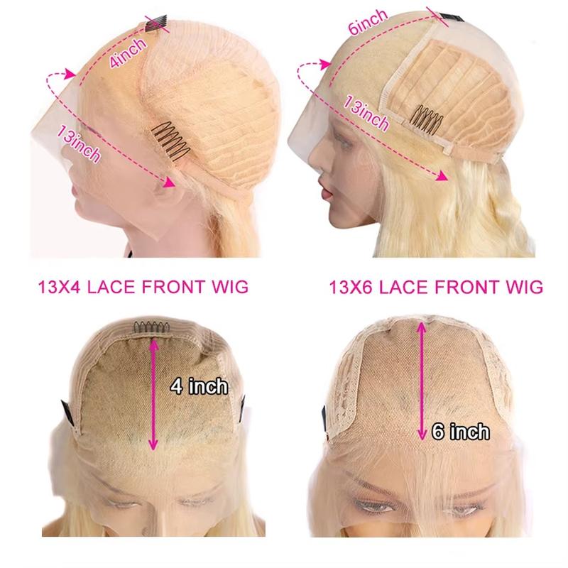 613 Blonde Lace Frontal Wig 13x6 HD Transparent Human Hair Wig For Women Can Be Dyed Pre Plucked With Natural Hairline Colored Wig