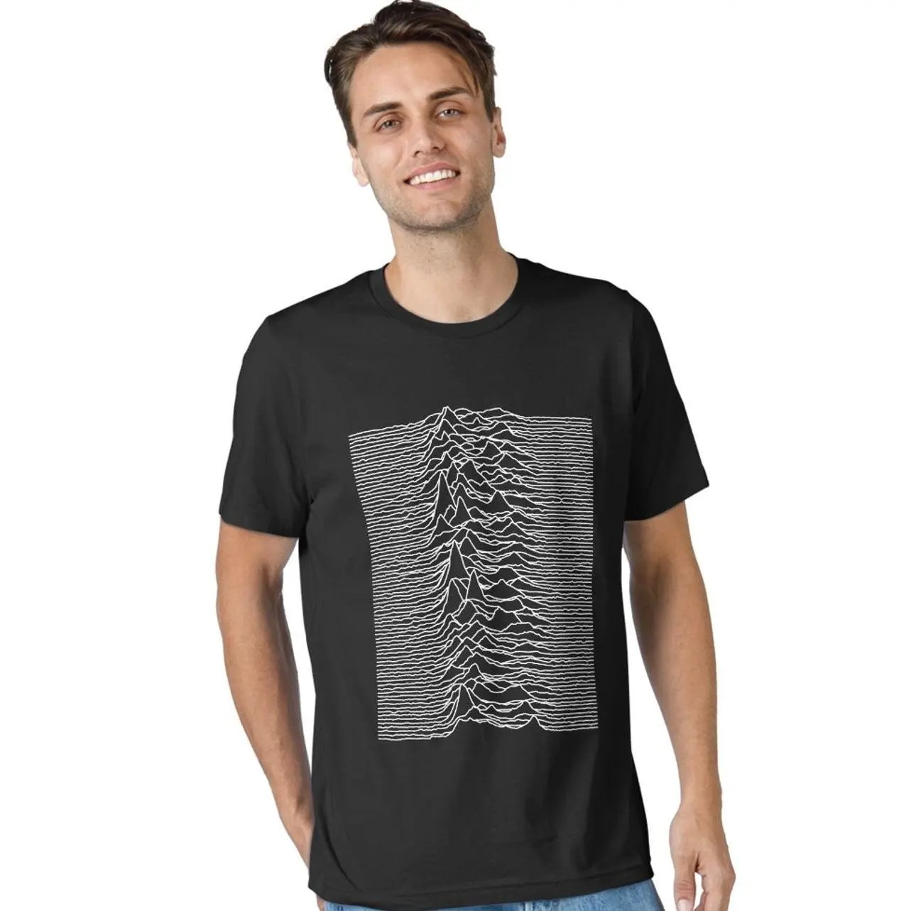 Women's Unknown Pleasures Printed Short-Sleeve T-Shirt - Super Soft Cotton Round Neck Simple Fitted Style Top, Pull-On, Casual/Athletic Wear, All-Seasons, Refer To Size Chart