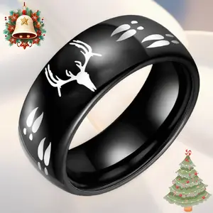 1 Pcs European and American Minimalist Creative Deer Head Pattern Ring, Fashionable and Exquisite Ring, A Holiday Gift for Friends, Suitable for Daily Wear Jewelry