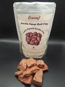 Narat 100% Natural Red Kaolin Clay – Gentle Cosmetic Grade for Sensitive & Dry Skin – Pure Mineral Mud for Face Mask & Soap Making – 7oz(200g)