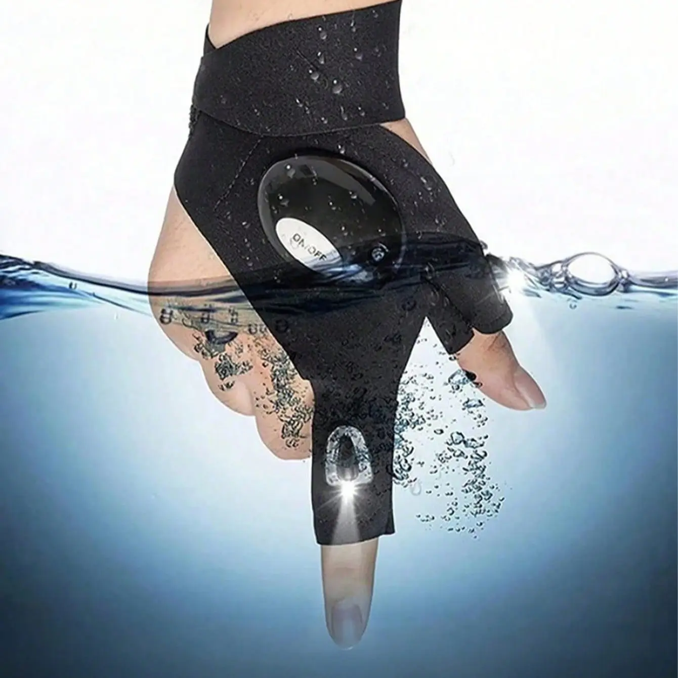 LED Light Up Gloves, Outdoor Sports Gloves, Outdoor Activity Gloves, Half Finger Design for Men & Women, Ideal for Night Fishing, Biking, Running, Essential Camping Gear