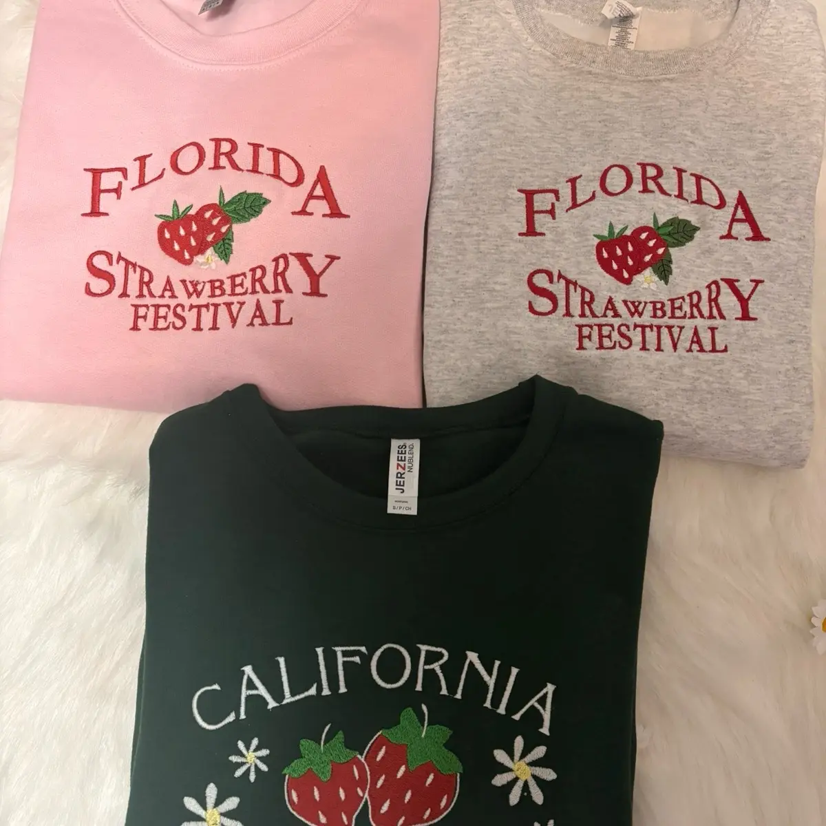 Florida strawberry festival embroidered crewneck Florida strawberry festival embroidered crewneck