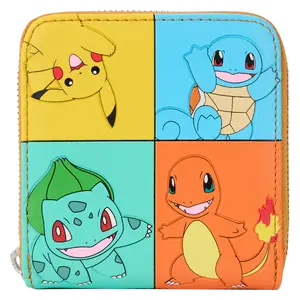 Pokemon Color Block Starters Zip Around Wallet