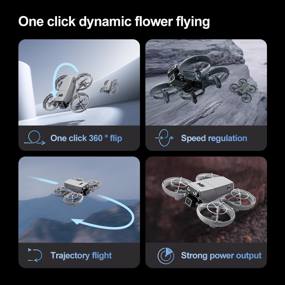 HD Mini RC Drone with Dual Cameras, Optical Flow Positioning, 360° Stunt Rolls, One-Key Takeoff and Landing, Ideal for Beginners, Indoor/Outdoor Flight, Includes 2 Batteries, Stable and Easy to Control obstacle avoidance