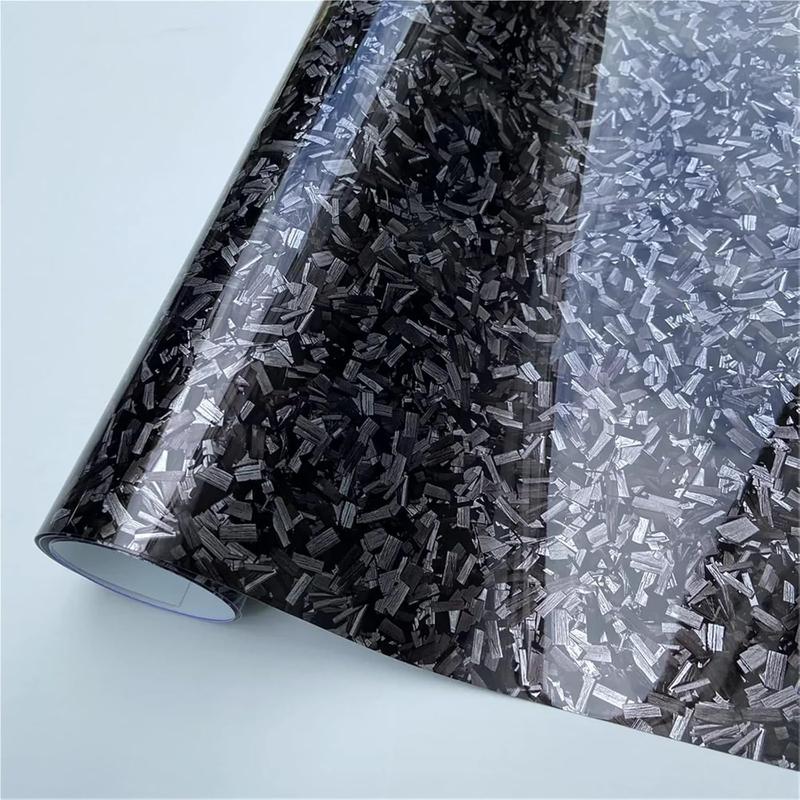 1ft x 5ft Sliver Forged Carbon Fiber Vinyl Wraps, Car Body Wraps with Self-Adhesive for DIY Use, Vehicle Interior and Exterior Films Rolls with Air Release Technology