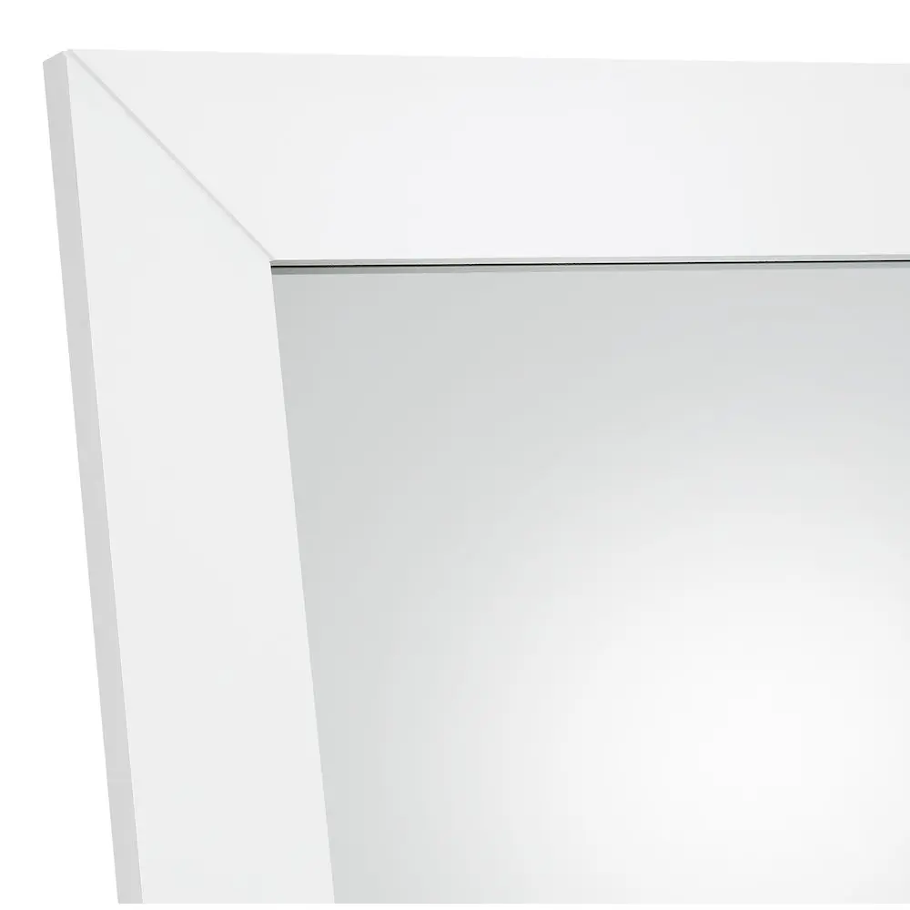 Cadence Elegant Wooden Full Body Mirror - Tempered Glass, White High Gloss Home Decor Piece
