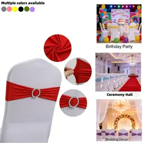 Elastic Chair Back Decorations, No Tie Bowtie, Heart Buckle, Ideal for Parties, Weddings, Events, Hotel Activities