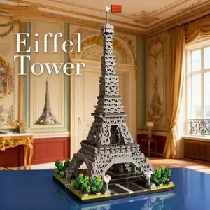 1500+pcs Eiffel Tower Microbead Building Blocks Model, Creative 3D Puzzle Art Collection, Perfect Gift for Halloween Christmas Birthday