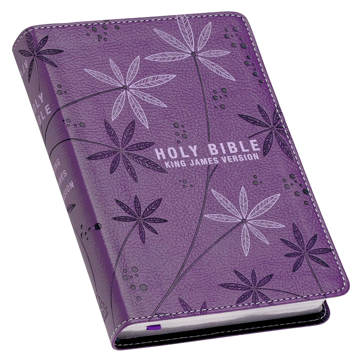 KJV Compact Bible | Purple Faux Leather, Red Letter, Ribbon Marker