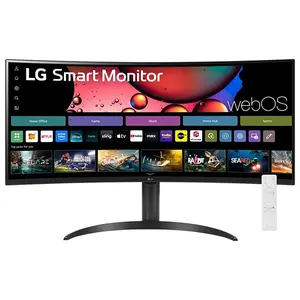LG 34 Inch Smart Monitor WQHD 1440P Curved Screen 100Hz with Adjustable Stand