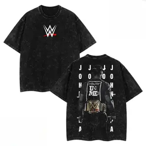 Retro Vintage Limited Edition John Cena Behind U - WWE Wash Tee Clothes Cotton Menswear Oversized Soft T-Shirt Top Apparel Classic Gamis Tshirt