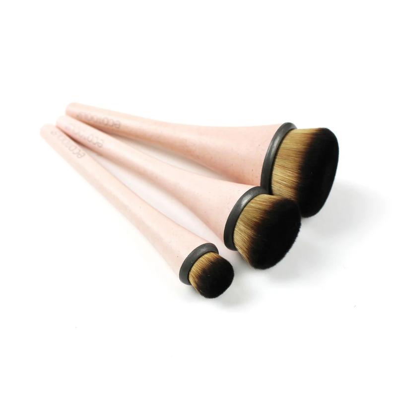 EcoTools 360 Ultimate Blend Makeup Brush Kit for Cream Liquid & Powder Foundation Blush & Bronzer Vegan Cruelty-Free 3 Piece Set for Flawless Application