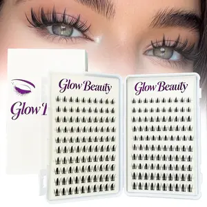Glue-Free Manga Lash Clusters | Pre-Glued Wet Look Anime Doll Lashes | Wispy Press-On Lashes for Beginners No Glue Needed