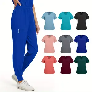 Scrubs Set Multiple pockets Top and Drawstring Scrub Pant - Uniform Women Scrub Set
