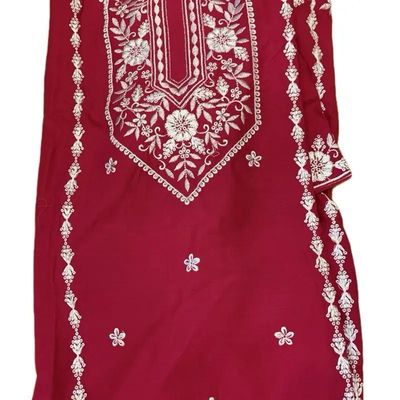 Cotton Kurti with Embroidery for women -plain with embroidery Design, Available in Sizes M-XXL, Featuring Floral Motifs and Patterns Comfort Comfortable Clothing