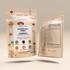 Elevate Labs Mushroom Magic Gummies - 10 Mushroom Blend with Ashwagandha for Focus, Energy, Mood, Immunity & Stress Relief - Kosher Certified by OU, Halal - Vegan 60 Strawberry Gummies - Made in USA