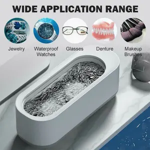 Ultrasonic Cleaner For Jewelry Glasses Watches Portable Battery Operated 5 Minute Sonic Wave Cleaning Machine Mini Sonic Bath For Rings Eyewear Coins Dentures Home Travel Easy Use TikTokMadeMeBuyIt CleanTok TikTokFinds MustHave Gadget
