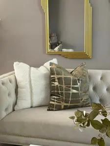 Abstract  Green  Gold Pillow