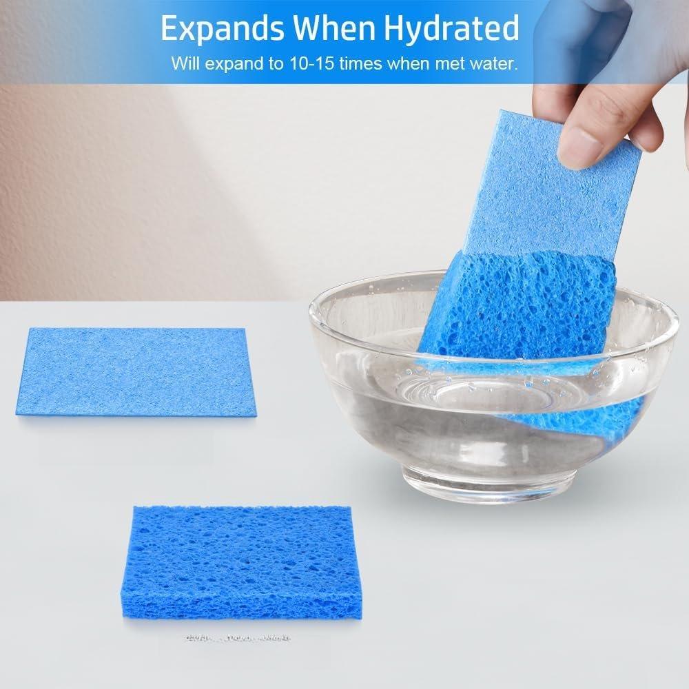 4PCS Compressed Kitchen Sponges for Household Use Zero Scratch Scrub Dish Sponge Dual Sided Multipurpose Cleaning Sponges for Dishes Kitchenware Dishwashing Brushes Save Space