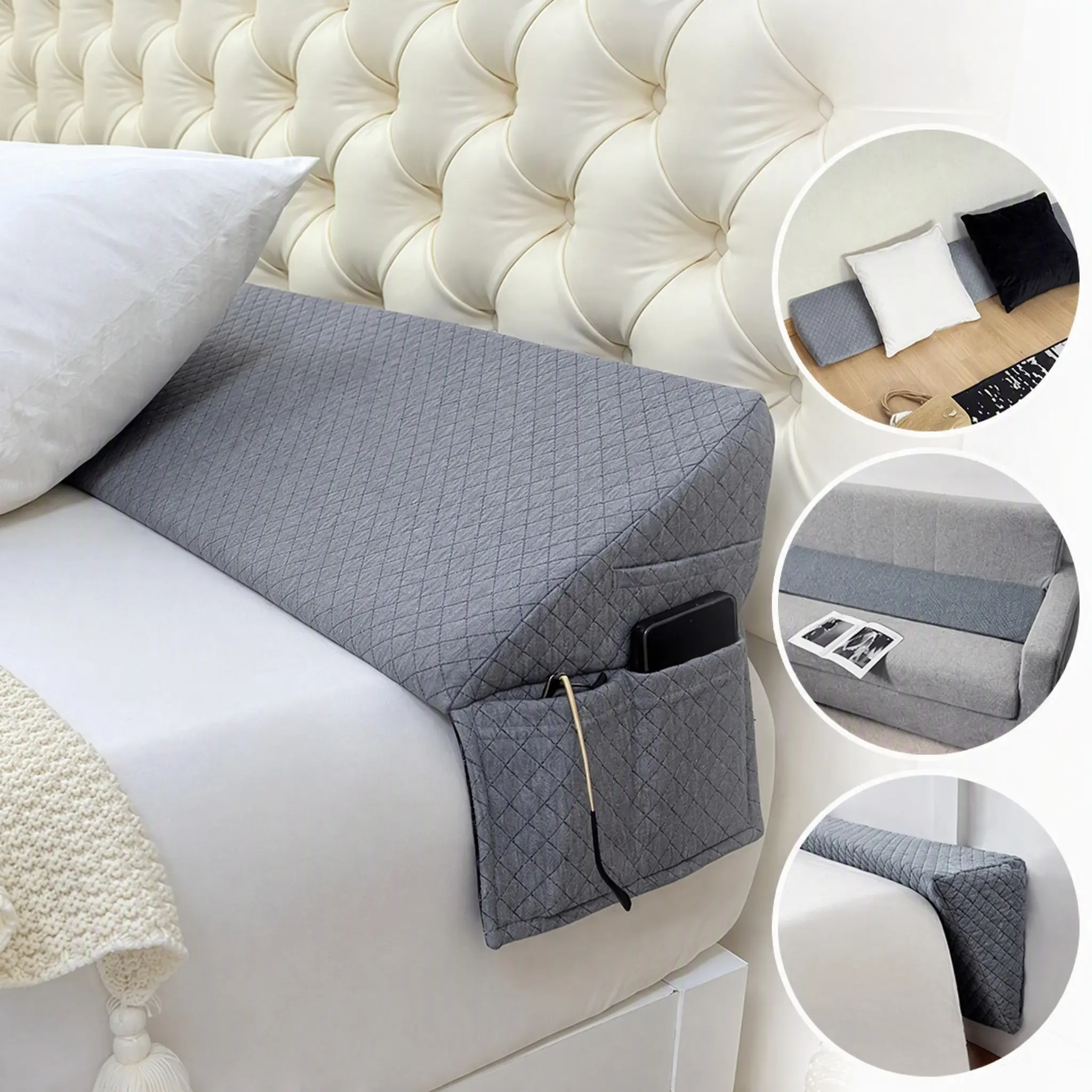 [Weekly Deals] Sleep Support Pillow, Wedge-Shaped Pillow, Bed Headboard Gap Filler and Back Support for Sleeping, Fills the Gap between Headboard and Mattress or Wall from 0-7 Inches, All-Season Comfort Design for Bedroom mellow cloud Supportive Durable t
