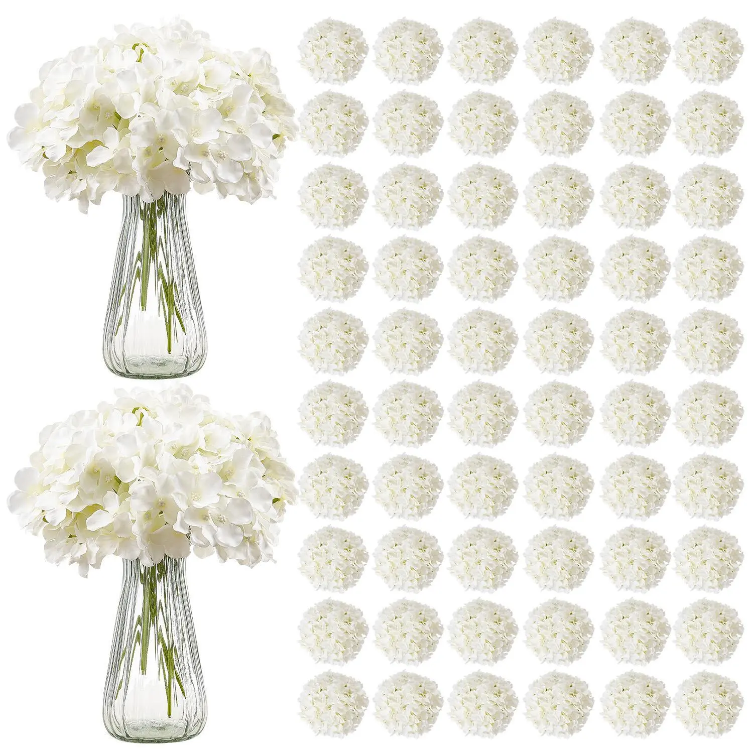 VEVOR 205-Piece Romantic Silk Fabric Decorative Faux Flowers Bulk with 6" Flower Heads & 7.5" Stems, for DIY Wedding Bouquets, Home Centerpieces, Decorative Faux Flower, Bulk Pack#BacktoSchool