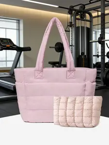 Women's Quilted Tote Bag, Large Capacity Daily Shoulder Bag, Travel Mother Gym Sports Bag, Casual Trend Versatile High-Quality Commuting Bag, Commuter Tote Bag