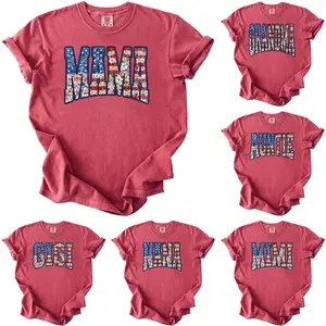 Comfort Colors Mama 4th of July Shirt, Patriotic Nana Tee, Retro American Grandma Tee, Gigi Mimi Lala Yaya Shirt, Independence Day Outfit, Gift Idea - AL