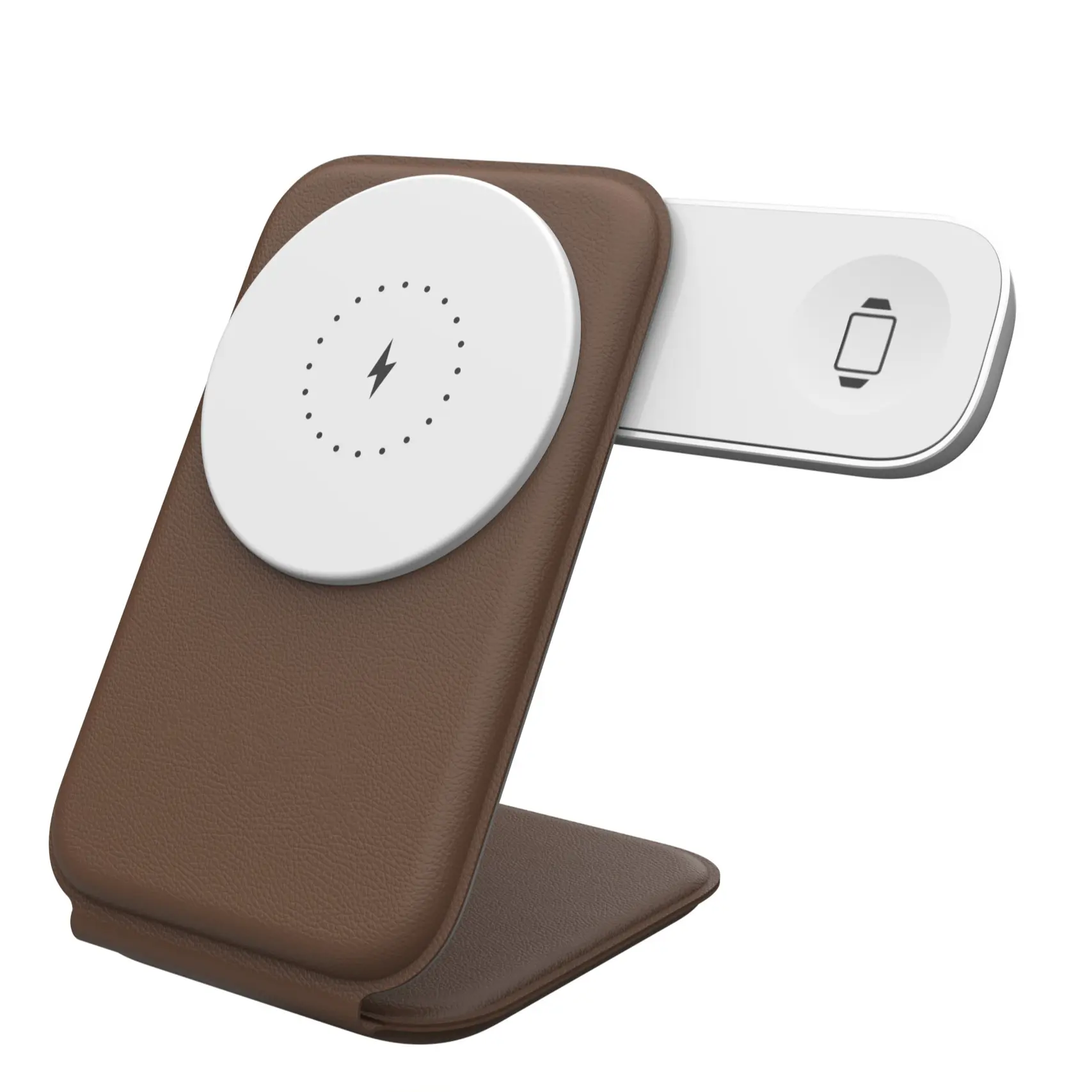 3-in-1 Folding Magnetic Portable Wireless Charging Station - MagSafe 15W Max Fast Electronic Charger with USB-C Cable and Adapter, Complete Mobile/Cellphone Protection Kit