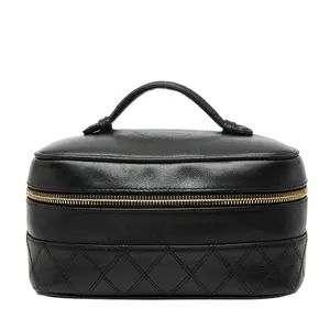 Pre-owned CHANEL Lambskin Tote Bags Bicolore Vanity Bag