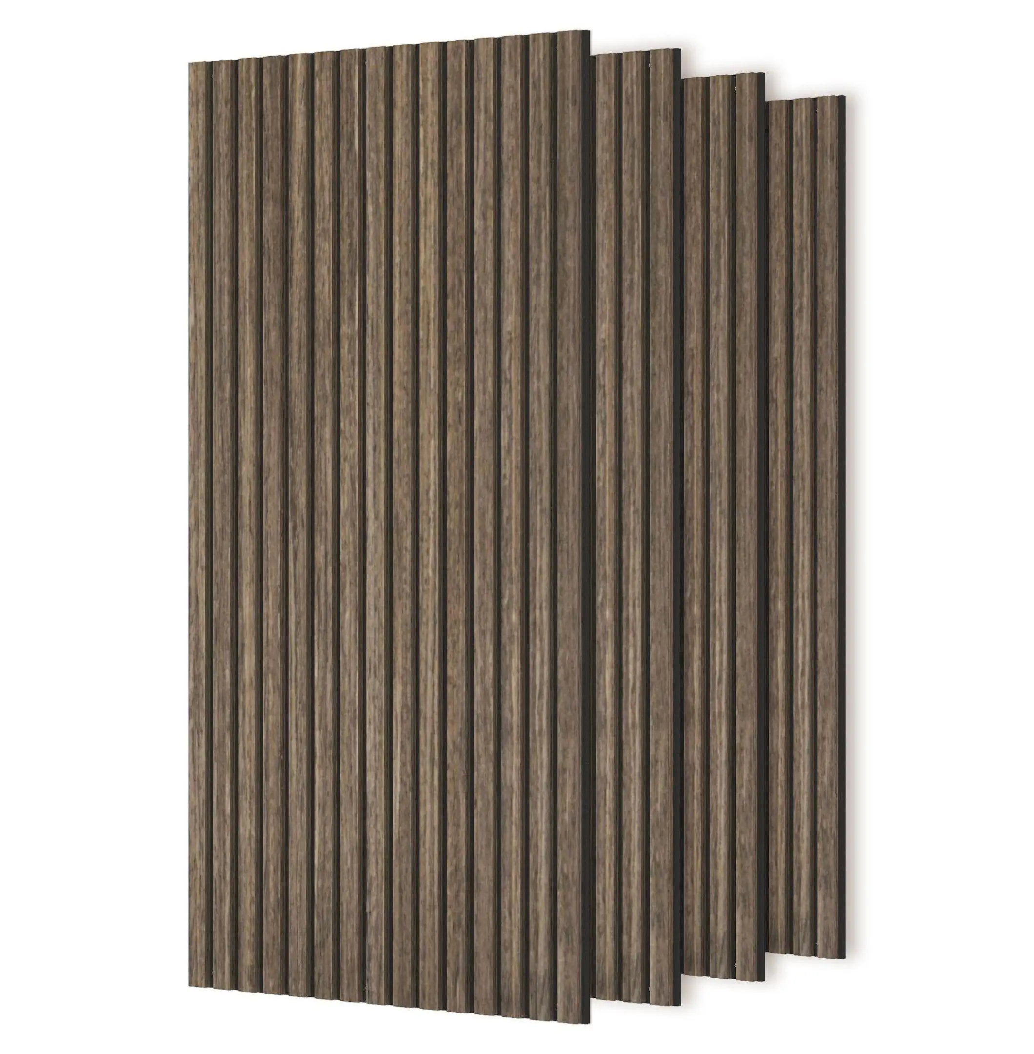 Wood Acoustic Panels, 47x24", 4 Pack Wall Panels, Soundproof Slat Wood Wall Decor for Home Office, Walnut Finish Default Title