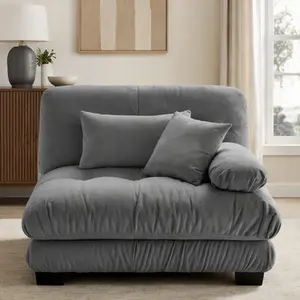 27 Inch Small Sofa Couch with 2 Pillows for Living Room, Compact Loveseat for Apartment, Modern Upholstered Single Seater Settee with Pillows, Space Saving Furniture for Small Spaces, Gray, Living Room Furniture for Apartment, Lounge