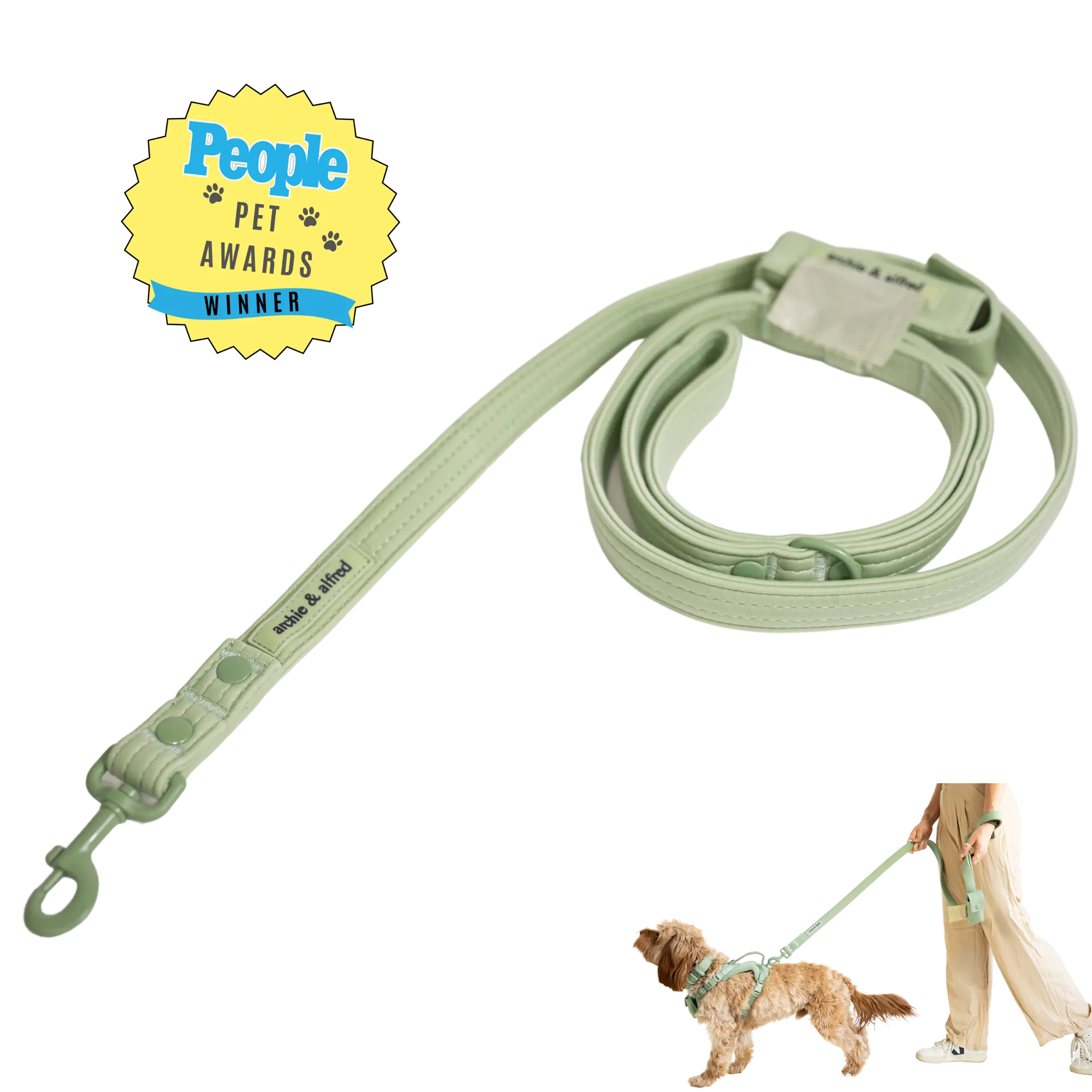 Everyday Dog Walking Leash - Award Winning with Attached Poop Bag Holder
