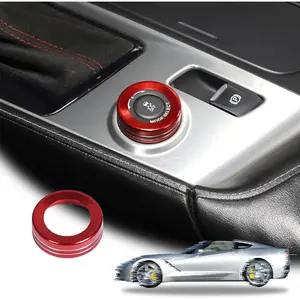 LLKUANG Car Center Console Driving Mode Knob Cover Trim Fit for Chevrolet Corvette C7 2014-2019 Aluminum Alloy Multimedia Adjustment Knob Button Covers-1pcs