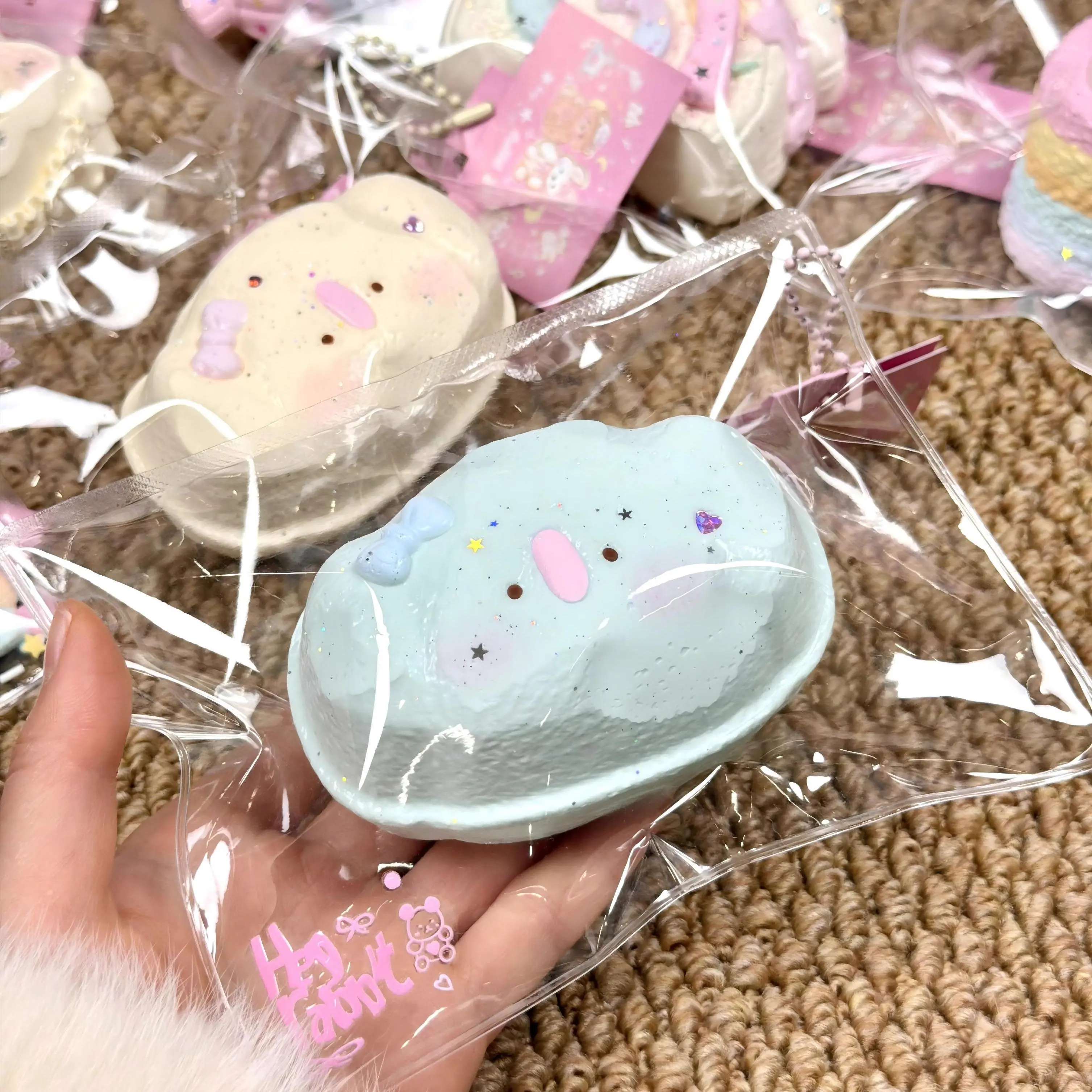 Milk Blue Elephant Hug Toy Pendant - Handmade Craft Jewelry Making Supply for Handicraft Enthusiasts, Cute Hug Toy Art Accessory