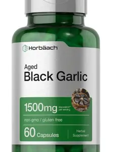 Aged Black Garlic 1500 mg 60 Capsules Fermented Extract Healthcare Edible