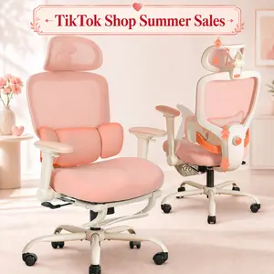 Ergonomic Office Chair with Footrest, Mesh Desk Chair with Adjustable Headrest & Armrests & Dynamic Floating Wing Lumbar Support, High Back Computer Chair for Home Office summerwins