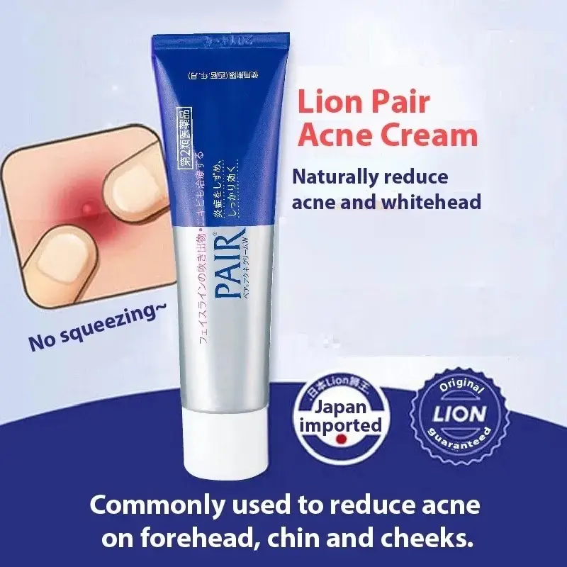 Lion Pair Acne Cream Acne Treatment Pimples Removal Cream Pair Acne Creamy Foam Facial Wash Gentle Antibacterial 2