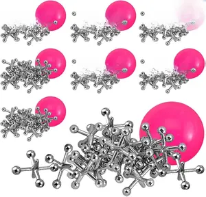 Metal Jacks Game Set - 24 Sets - Retro Kids' Entertainment with Metallic Jacks and Bouncy Ball - Classic Jacks Game for Fun and Skill Development