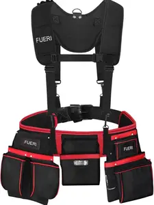 FUERI Cordura Tool Belt for Carpenters – Heavy Duty Adjustable Pouch Bag for Framers, Non-Padded Detachable Work Belt, Free Hammer Holder. Durable & Practical. Buy Now!