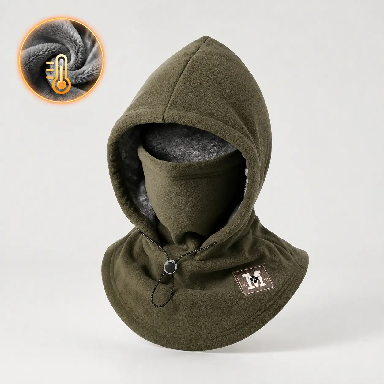Winter Fleece Balaclava Hat, Warm Full Face Cover Neck Gaiter with Hood, Thick Plush Lined Ski Mask, Windproof Cold Weather Face Cover for Men & Women, Ideal for Skiing, Snowboarding, Hiking, Cycling and Outdoor Activities