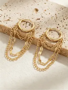 Elegant Chain Fringe Earrings for Women, Fashionable Daily Commute Jewelry, Versatile and Stylish Ear Cuffs Non Piercing, Perfect for Casual Wear, Fashion Jewelry Party